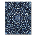 Deep Blue Floral Petal Arrangement Rug