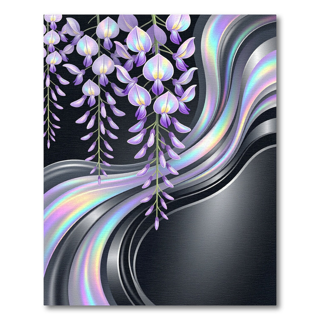 Iridescent Wisteria Floral Liquid Wave Rug