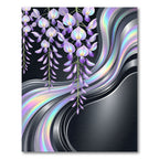 Iridescent Wisteria Floral Liquid Wave Rug