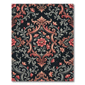 Elegant Coral Floral Damask Scroll Rug