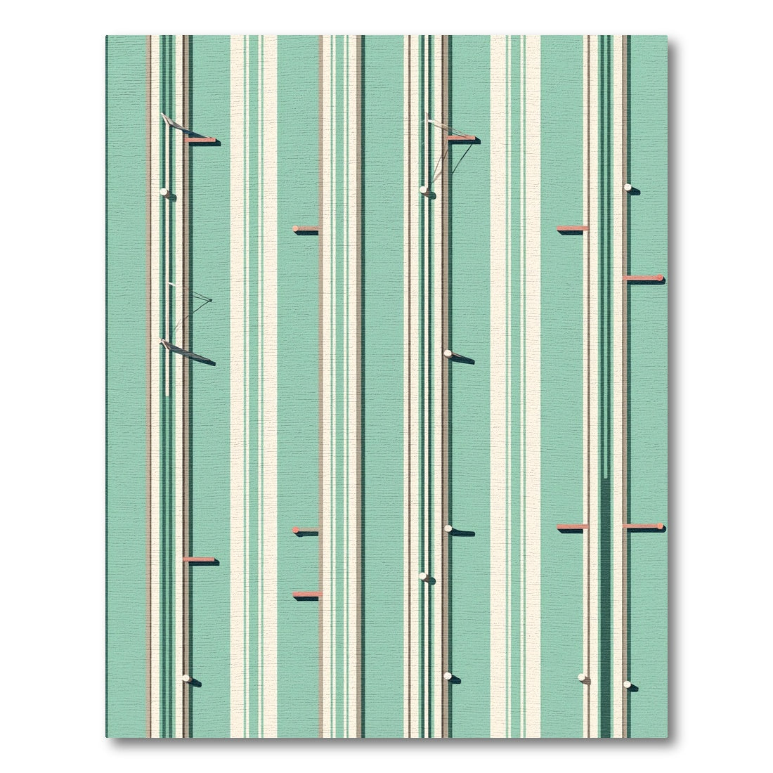 Aqua Teal Mint Cream Stripe Rug