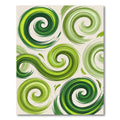 Vibrant Modern Green Swirling Abstract Art Rug