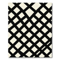 Black Cream Woven Diamond Arrangement Rug
