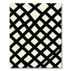 Black Cream Woven Diamond Arrangement Rug