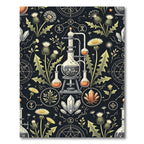 Alchemical Botanical Dandelion and Crystal Illustration Rug