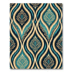 Ornate Teal Golden Floral clat Rug