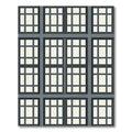 Dark Gray Architectural Window Grid Rug