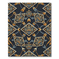 Aztec Geometric Gold Slate Square Rug