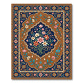 Floral Medallion Navy and Bronze Bouquet Rug