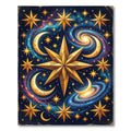 Celestial Golden Starry Galaxy Abyss Rug