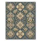 Vintage Ivory Rose Medallion Background Rug