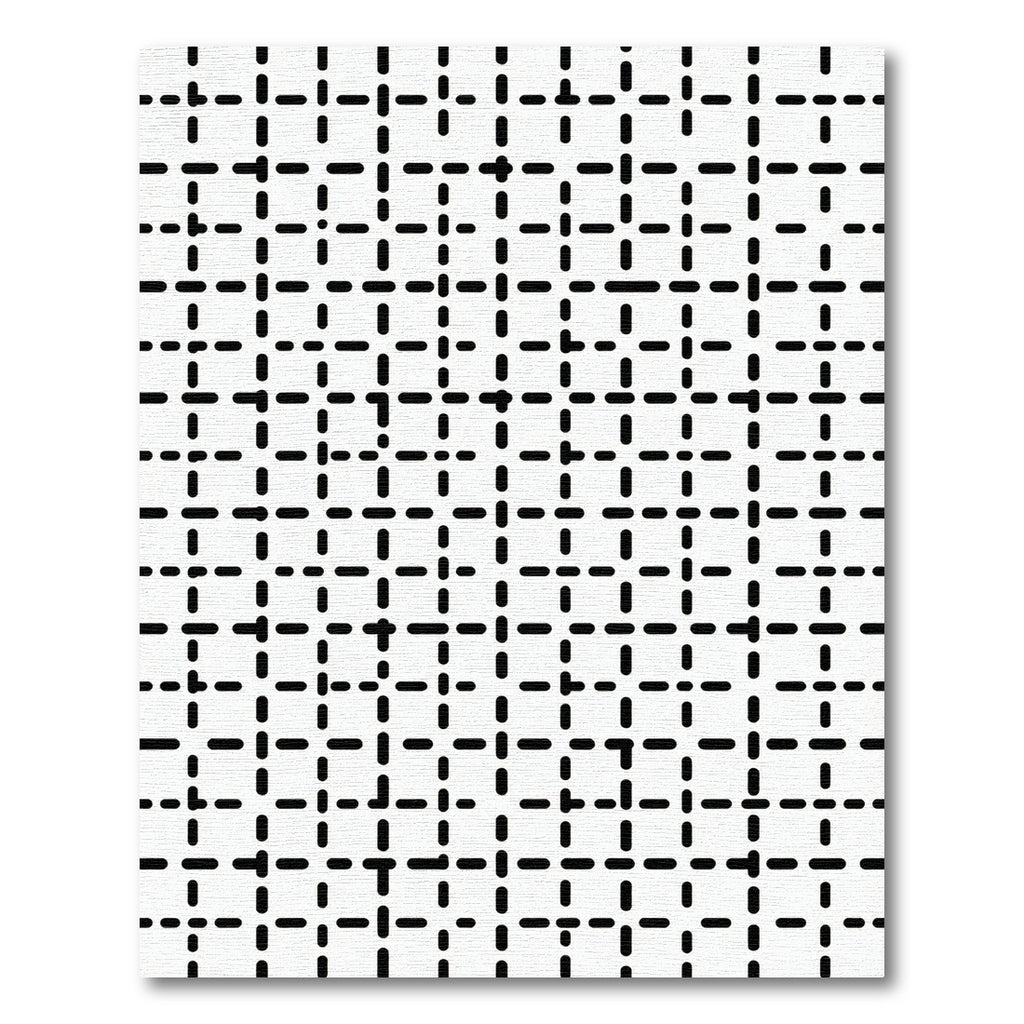 Modern Black White Grid Rug