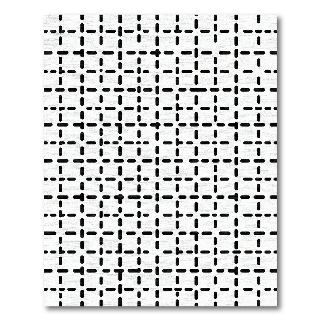 Modern Black White Grid Rug