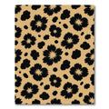 Black Fluffy Floral Beige Ochre Rug