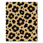 Black Fluffy Floral Beige Ochre Rug