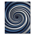 Modern Navy and Silver Spiral Vortex Rug