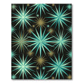 Mid Century Teal Gold Starburst Rug