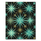 Mid Century Teal Gold Starburst Rug
