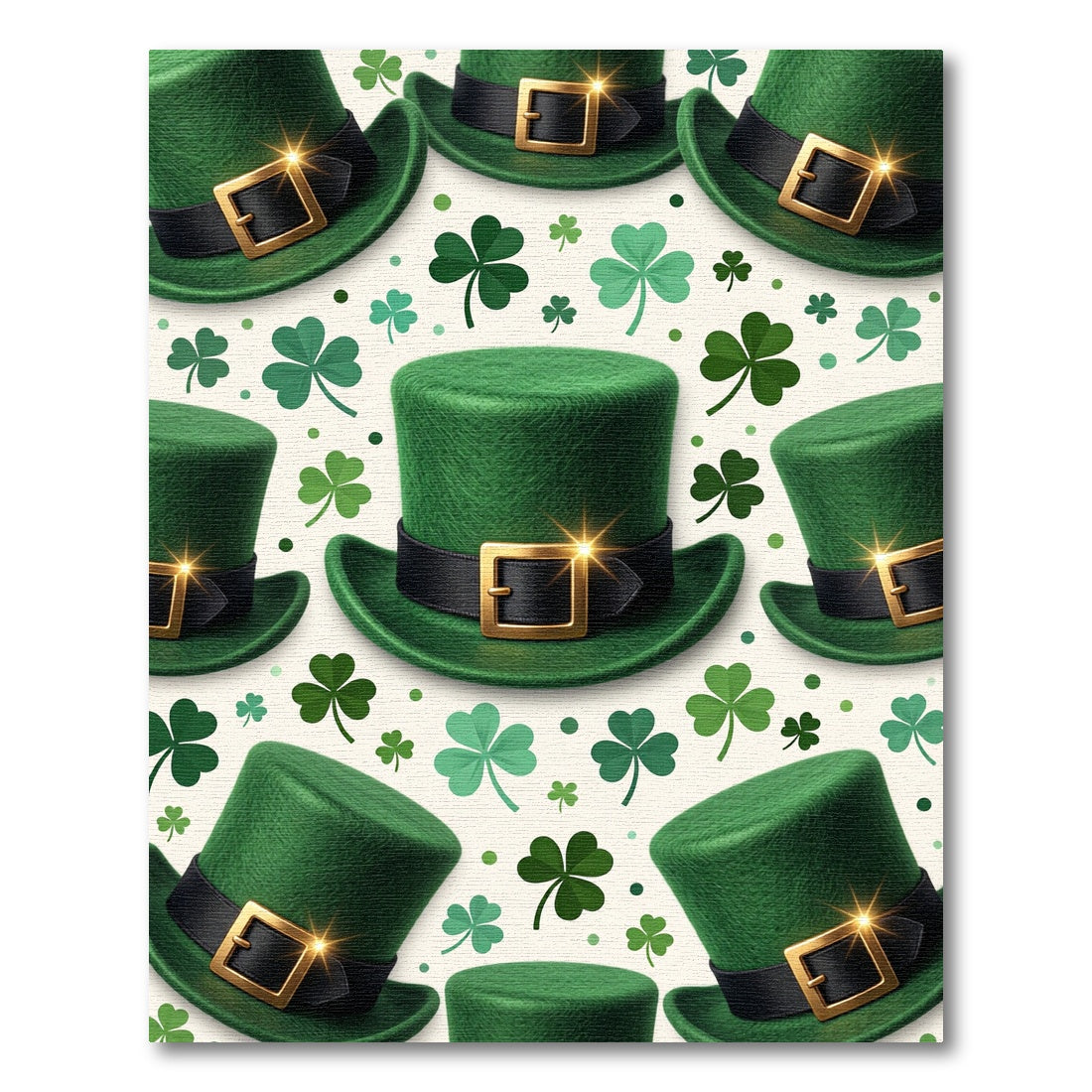 Emerald Leprechaun Hat Shamrock Clover Tile Rug