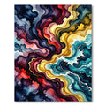 Vibrant Swirling Abstract Oceanic Wave Rug