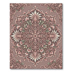 Vintage Rose Floral Scroll Centerpiece Rug