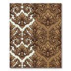 Elegant Gold Damask Victorian Scroll Rug