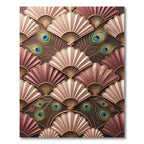 Art Deco Fan Peacock Feather Arrangement Rug