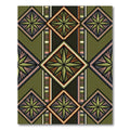 Olive Geometric Star Diamond Rug