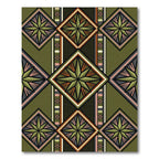 Olive Geometric Star Diamond Rug