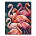 Pink Flamingo Tropical Foliage Flock Rug