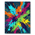 Vibrant Multicolored Abstract Paint Splash Rug