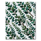 Dark Green Leafy Branch Pattern Rug