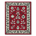 Crimson Mid-Century Modern Holiday Ornaments Rug