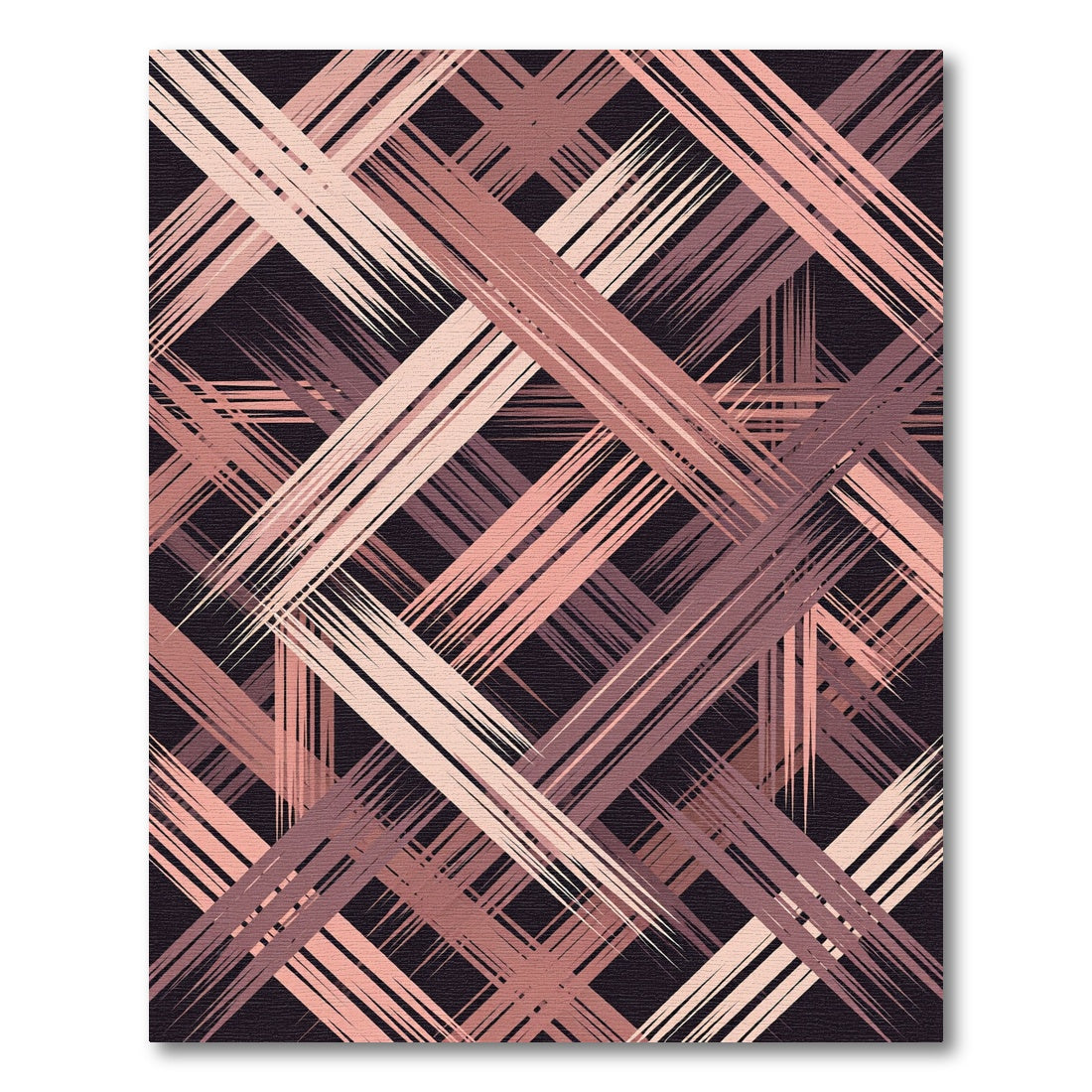 Blush Pink Abstract Crosshatch Lines Rug