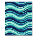 Modern Blue Abstract Teal Wave Rug