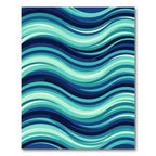 Modern Blue Abstract Teal Wave Rug