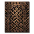 Ornate Bronze Lattice Arch Medallion Rug