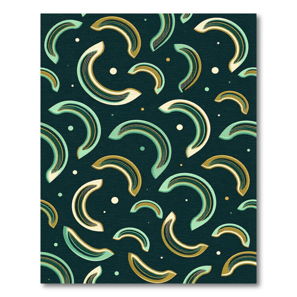 Chic Teal Gold Arches Scattered Rug