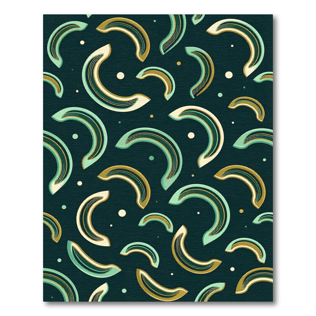Chic Teal Gold Arches Scattered Rug