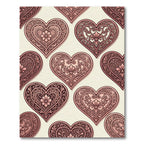 Antique Rose Ornate Filigree Heart Rug