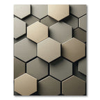 Neutral Geometric Hexagon Earth Tone Rug