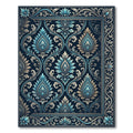 Deep Blue Vintage Floral Scroll Rug