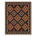 Geometric Ochre and Charcoal Diamond Art Rug