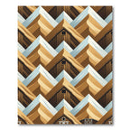 Geometric Mountain Barn Landscape Tiles Rug