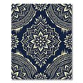 Navy And Gold Mandala Floral Rug