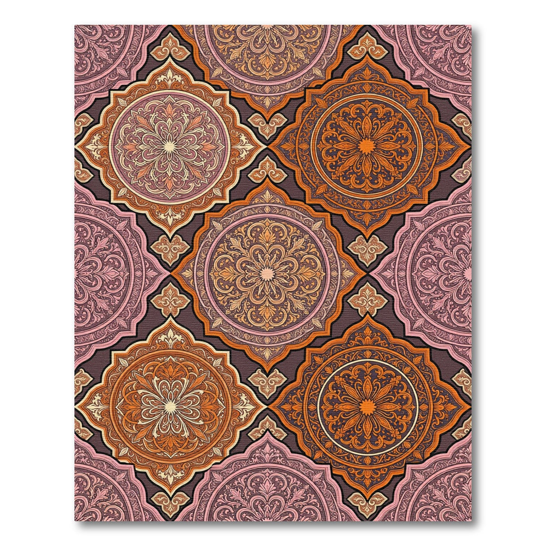 Warm Amethyst Arabesque Medallion Rug