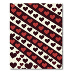 Bold Crimson Heart Diagonal Stripe Rug