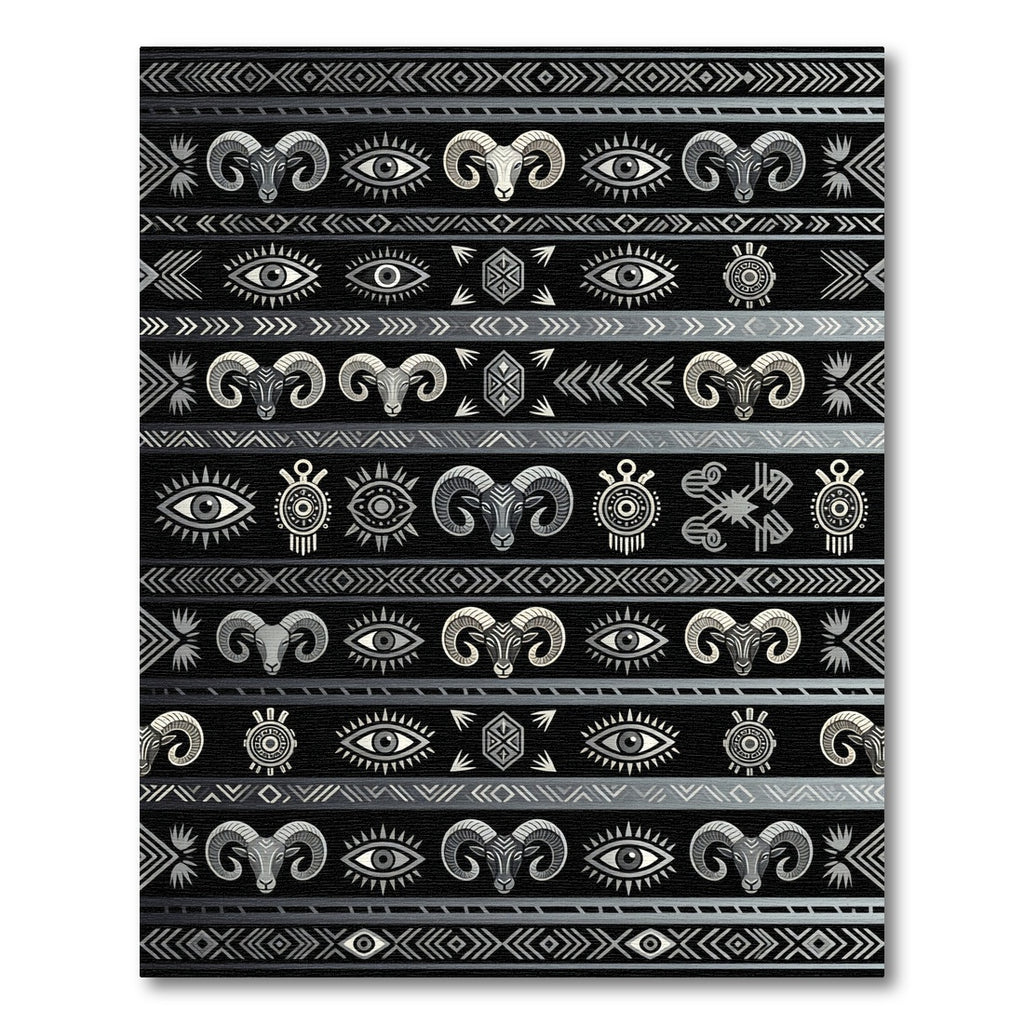 Silver Ram Eye Tribal Stripe Rug