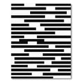 Black White Uneven Line Harmony Rug