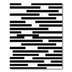 Black White Uneven Line Harmony Rug